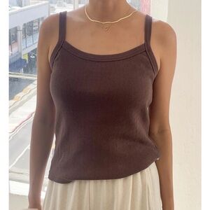 Le Bon Shoppe Eve Cami Chocolate Pointelle M